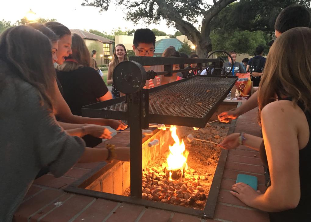 Students making s'mores